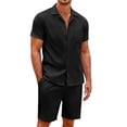 thumbnail image 1 of COOFANDY Men's 2 Pieces Casual Beach Outfits Short Sleeve Button Down Shirts Summer Short Set, 1 of 13
