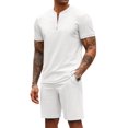thumbnail image 1 of COOFANDY Men's 2 Pieces Outfits Casual Quarter Zip Polo T Shirt and Shorts Set Athletic Jogging Summer Tracksuit, 1 of 6