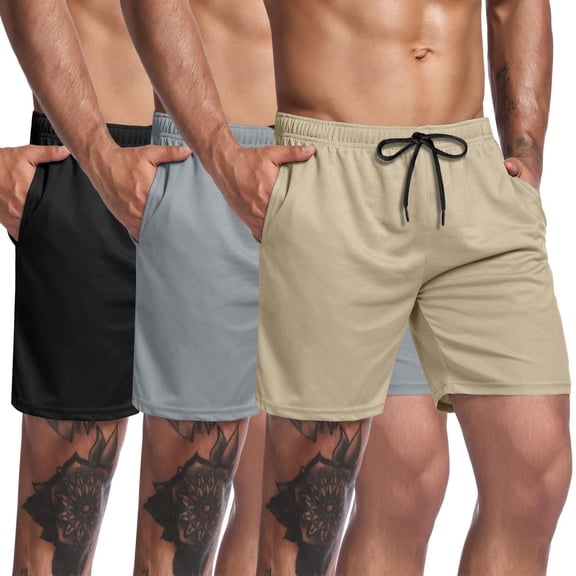 COOFANDY Men's 3 Pack Workout Gym Shorts Lightweight Athletic Mesh Shorts Quick Dry Bodybuilding Training Shorts with Pocket