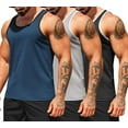 thumbnail image 1 of COOFANDY Tank Tops Men Pack Multi Color Men's Tank Shirts Tank Top Workout Sleeveless Shirts White Muscle Shirt Men 3 Pack, 1 of 5