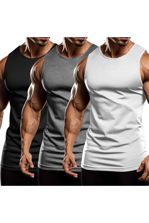 Gym Tank Tops for Men Sleeveless Performance Shirts Workout Quick Dry Tank Tops Black Tank Top Undershirts
