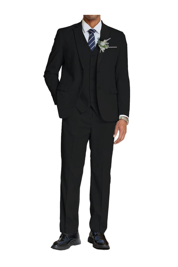 Men's 3 Piece Suits Classic Fit 2 Button Dress Suits Tuxedo Jacket Blazer for Wedding Business Dinner Prom