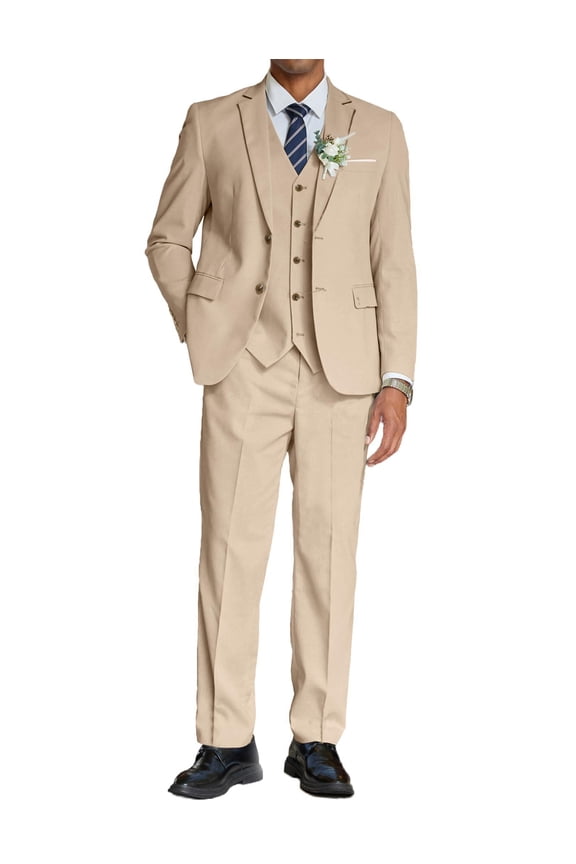 Men's 3 Piece Suits Classic Fit 2 Button Dress Suits Tuxedo Jacket Blazer for Wedding Business Dinner Prom