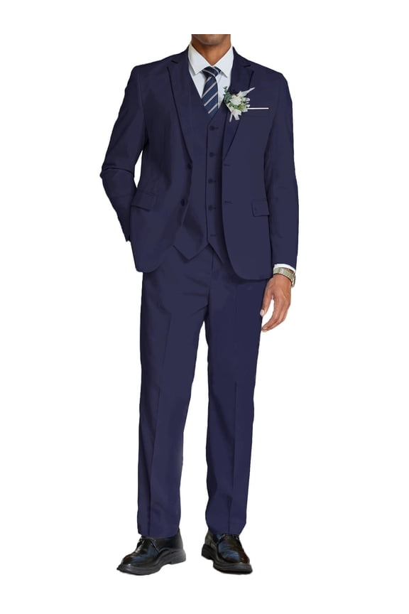 Men's 3 Piece Suits Classic Fit 2 Button Dress Suits Tuxedo Jacket Blazer for Wedding Business Dinner Prom