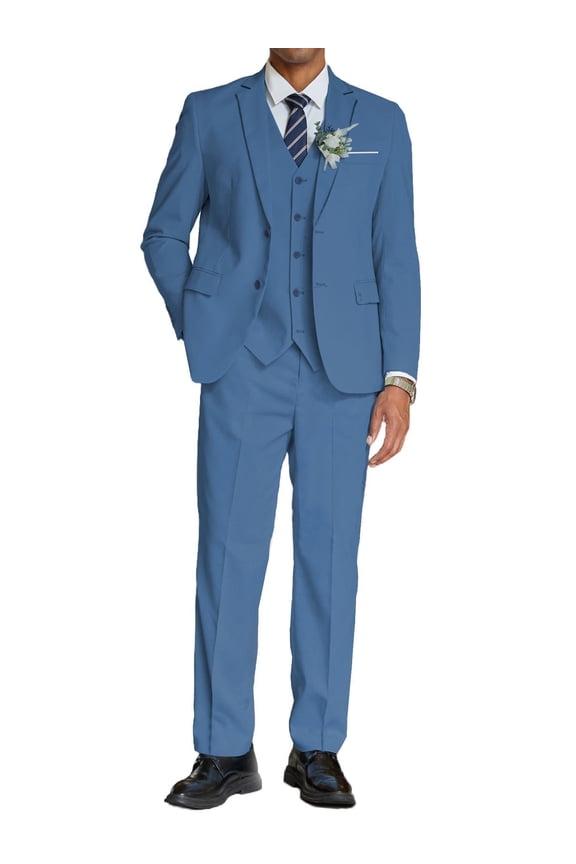 Men's 3 Piece Suits Classic Fit 2 Button Dress Suits Tuxedo Jacket Blazer for Wedding Business Dinner Prom