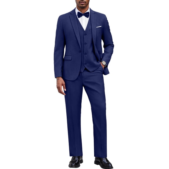 COOFANDY Men's 3 Piece Slim Fit Suit Set Classic One Button Blazer Suit Vest Dress Pants Formal Suits for Wedding Dinner Prom Graduation Party Business