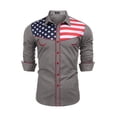thumbnail image 1 of COOFANDY Men's American Flag Button Down Shirt Patriotic USA Shirt Charcoal, 1 of 6