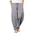 thumbnail image 1 of COOFANDY Men's Baggy Beach Pants Drawstring Linen Loose Yoga Pant Spring Summer, 1 of 6