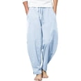 thumbnail image 1 of COOFANDY Men's Baggy Capri Trousers Drawstring Vacation Linen Summer Beach Pants, 1 of 6