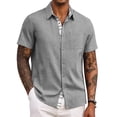 thumbnail image 1 of COOFANDY Men's Beach Shirts Short Sleeve Casual Shirt Summer Hawaiian Linen Shirts, 1 of 6