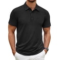 thumbnail image 1 of COOFANDY Men's Black Golf Polo Shirts Short Sleeve Quick-Dry Performance Tactical Shirts Collared Tennis T-Shirt Top, 1 of 9