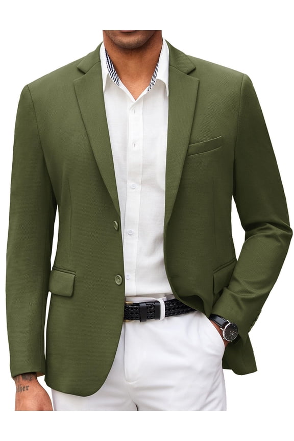 Men's Blazer Casual Sport Coats Slim Fit Lightweight Two Button Suit Jacket