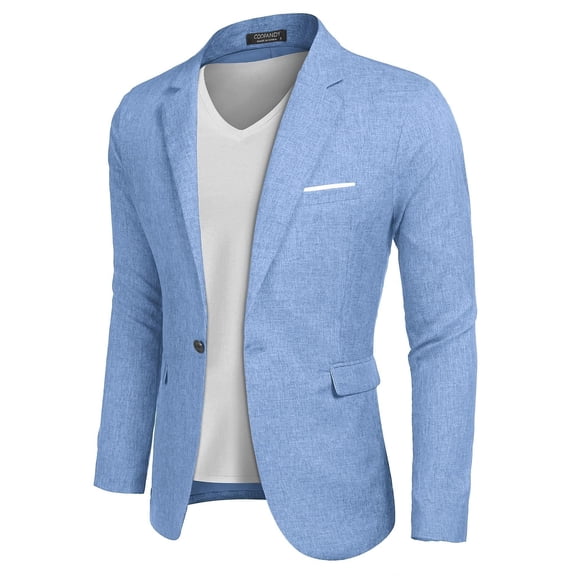 COOFANDY Men's Blazer Casual Sport Coats Slim Fit One Button Suit Jacket Lightweight Sports Jacket
