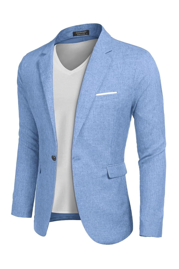 Men's Blazer Casual Sport Coats Slim Fit One Button Suit Jacket Lightweight Sports Jacket