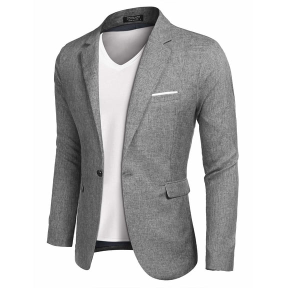 COOFANDY Men's Blazer Casual Sport Coats Slim Fit One Button Suit Jacket Lightweight Sports Jacket