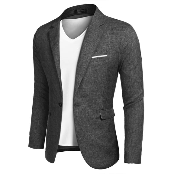 COOFANDY Men's Blazer Casual Sport Coats Slim Fit One Button Suit Jacket Lightweight Sports Jacket