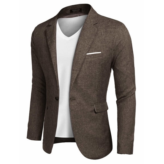 COOFANDY Men's Blazer Casual Sport Coats Slim Fit One Button Suit Jacket Lightweight Sports Jacket