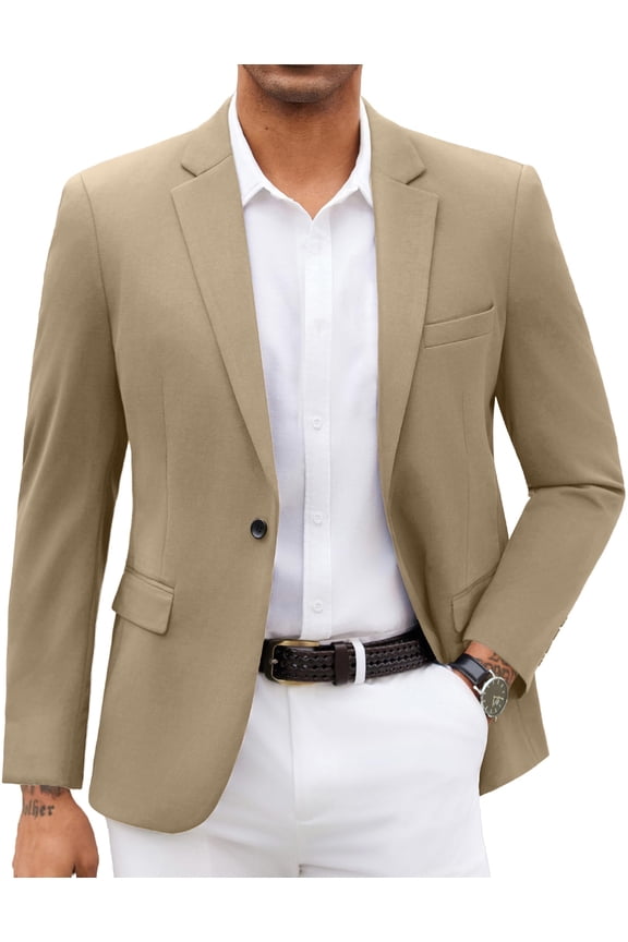 Men's Blazer Jackets Casual Suit Jacket One Button Knit Sport Coats