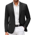 thumbnail image 1 of COOFANDY Mens Black Casual Blazer Dress Coat Stretch Business Suit Jacket Slim Fit Knit Sport Coat, 1 of 10
