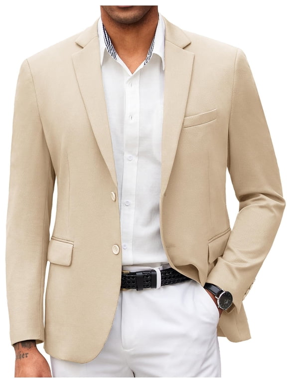 Mens Blazer Jacket Slim Fit Casual Suit Jacket 2 Button Lightweight Summer Sport Jacket