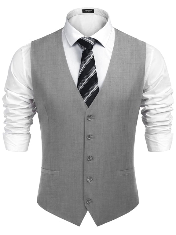 Men's Business Suit Vest Casual Dress Vest Slim Fit Formal Waistcoat