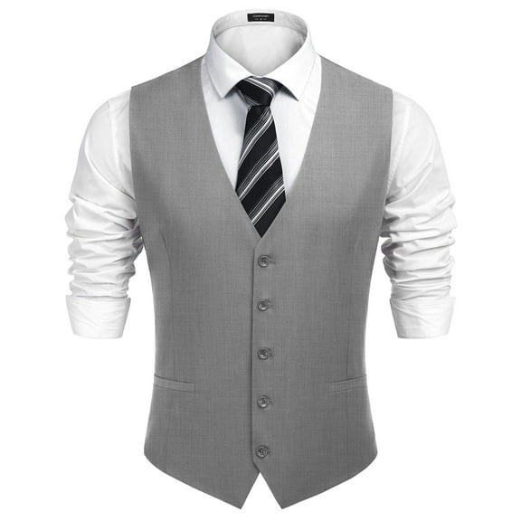 COOFANDY Men's Suit Vest Slim Fit Formal Business Dress Vest Casual Wedding Waistcoat