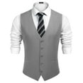 thumbnail image 1 of COOFANDY Men's V-Neck Suit Vests Fashion Formal Slim Fit Business Dress Vest Waistcoat, 1 of 9