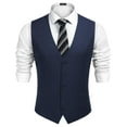 thumbnail image 1 of COOFANDY Men's V-Neck Suit Vests Fashion Formal Slim Fit Business Dress Vest Waistcoat, 1 of 9