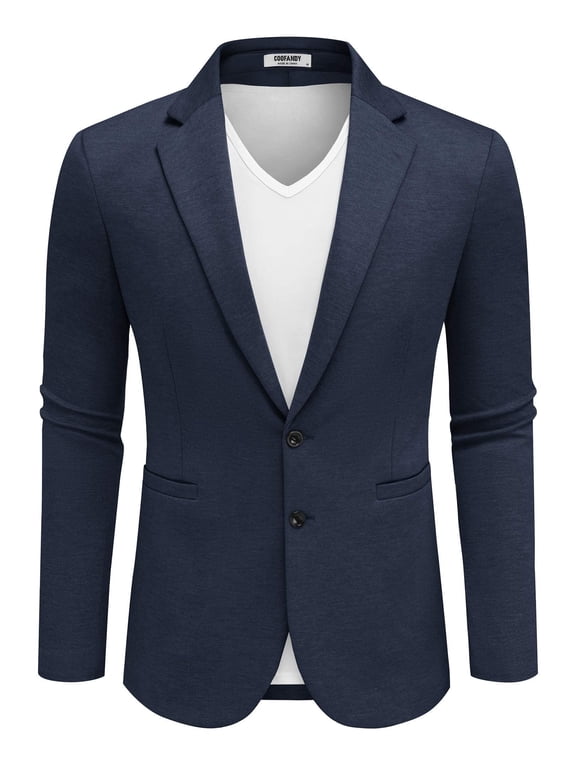 Men's Lightweight Two Button Knit Blazer - Casual Sport Coats Suit Jacket