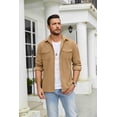 thumbnail image 1 of COOFANDY Men's Button Down Waffle Shirt Jacket Casual Long Sleeve Shacket Lightweight Overshirts with Flap Pockets, 1 of 7