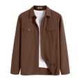 thumbnail image 1 of COOFANDY Men's Button Down Waffle Shirt Jacket Casual Long Sleeve Shacket Lightweight Overshirts with Flap Pockets, 1 of 7
