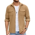 thumbnail image 1 of COOFANDY Men's Button Down Waffle Shirt Jacket Casual Long Sleeve Shacket Lightweight Overshirts with Flap Pockets, 1 of 6
