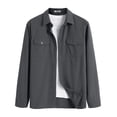 thumbnail image 1 of COOFANDY Men's Button Down Waffle Shirt Jacket Casual Long Sleeve Shacket Lightweight Overshirts with Flap Pockets, 1 of 7