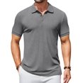thumbnail image 1 of COOFANDY Men's Button Golf Shirts Short Sleeve Slim Fit Casual Textured Polo T-Shirts Summer Dress Polo Wear, 1 of 6