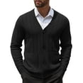 thumbnail image 1 of COOFANDY Men's Cardigan Sweater Cable Knit V Neck Button up Sweaters Ribbed Cardigan Sweater with Pockets, 1 of 9