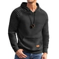 thumbnail image 1 of COOFANDY Men's Casaul Sweatshirt Long Sleeve Drawstring Knit Waffle Solid Hoodies for Men Slim Fit, 1 of 17