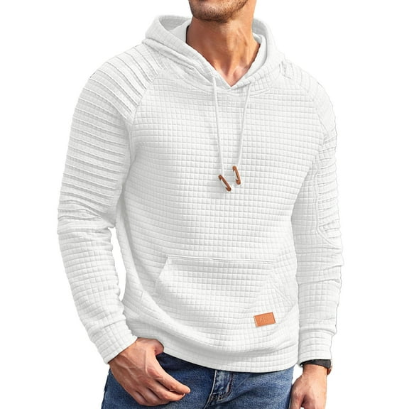 COOFANDY Men's Knit Hoodie Pullover Regular Fit Long Sleeve Drawstring Hooded Sweatshirt with Kanga Pocket