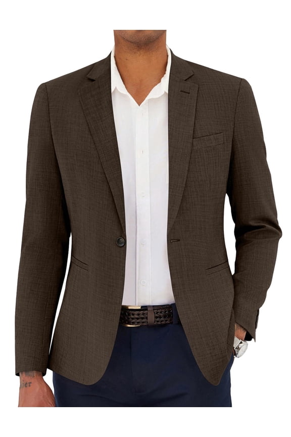 Men Linen Cotton Sport Coats Casual Blazer Dress Formal Jacket Lightweight Blazer Slim Fit Suit Jacket