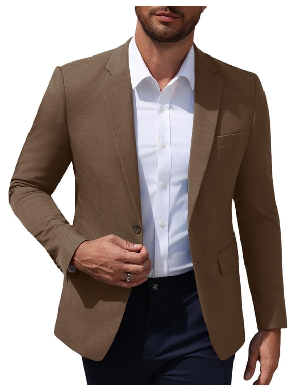 Men's Casual Blazer Suit Jackets Lightweight Sports Coats Two Buttons