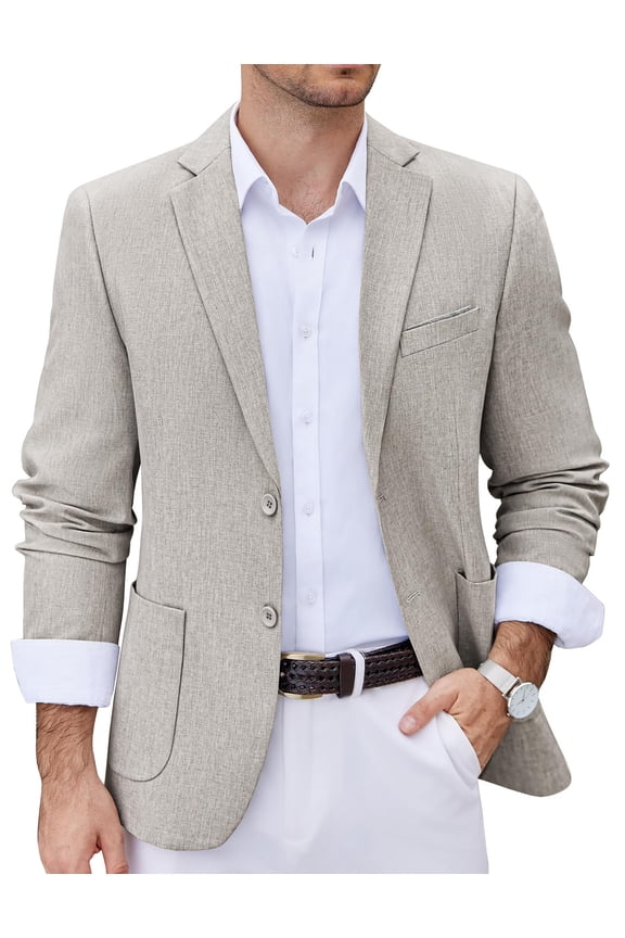 Men's Casual Blazer Two Button Sport Coats Lightweight Printed Lining Suit Jacket
