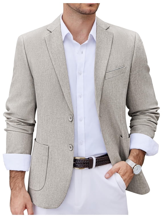Men's Casual Blazer Two Button Sport Coats Lightweight Printed Lining Suit Jacket