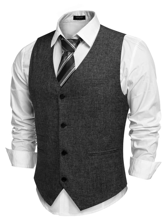 Men's Casual Business Vests Lightweight Waistcoat Slim Fit Suit Vest