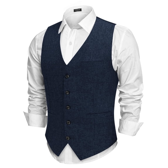 COOFANDY Men's Casual Business Vests Lightweight Waistcoat Slim Fit Suit Vest