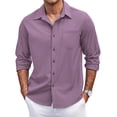 thumbnail image 1 of COOFANDY Men's Casual Button Down Shirts Long Sleeve Untucked Shirts Regular Fit Linen Shirt, 1 of 6