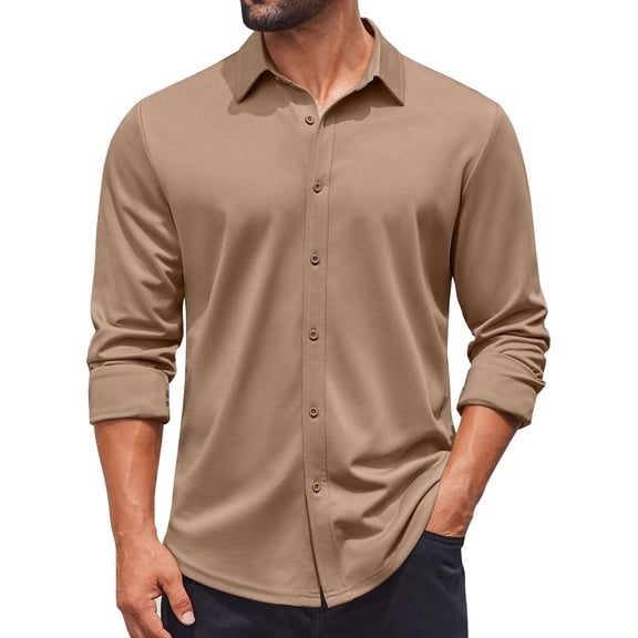 COOFANDY Men's Casual Button Down Shirts Long Sleeve Wrinkle Free Shirt Fall Shirts for Men