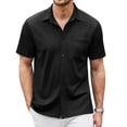 thumbnail image 1 of COOFANDY Mens Untucked Shirts Short Sleeve Button Up Shirts Wrinkle-Free Casual Stretch Dress Shirts, 1 of 9