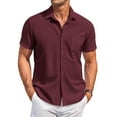 thumbnail image 1 of COOFANDY Mens Summer Shirt Short Sleeve Button Down Shirts Regular Fit Vacation Beach Clothes, 1 of 6