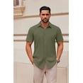 thumbnail image 1 of COOFANDY Men's Casual Button Down Shirts Short Sleeve Summer Untucked Dress Shirts, 1 of 7