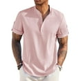 thumbnail image 1 of COOFANDY Men's Linen Henley Shirts Summer Beach Short Sleeve Loose Fit T Shirt Button Up Lightweight Casual Tee, 1 of 9