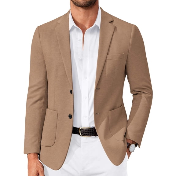 COOFANDY Sport Coats for Men Casual Knit Blazer Two Buttons Lightweight Business Suit Jacket